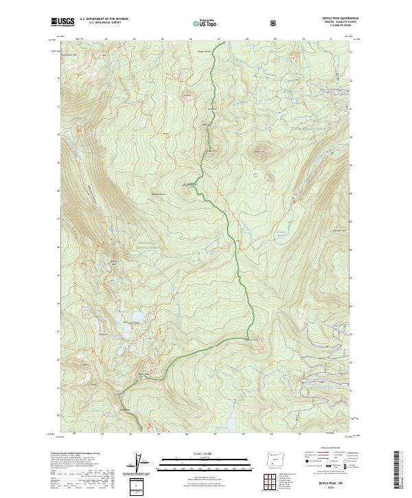 US Topo 7.5-minute map for Devils Peak OR