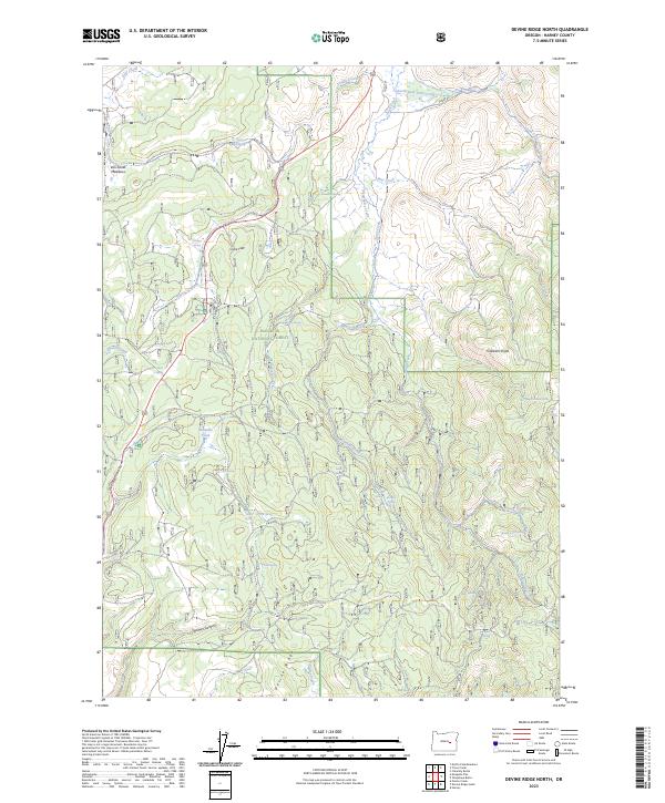 US Topo 7.5-minute map for Devine Ridge North OR