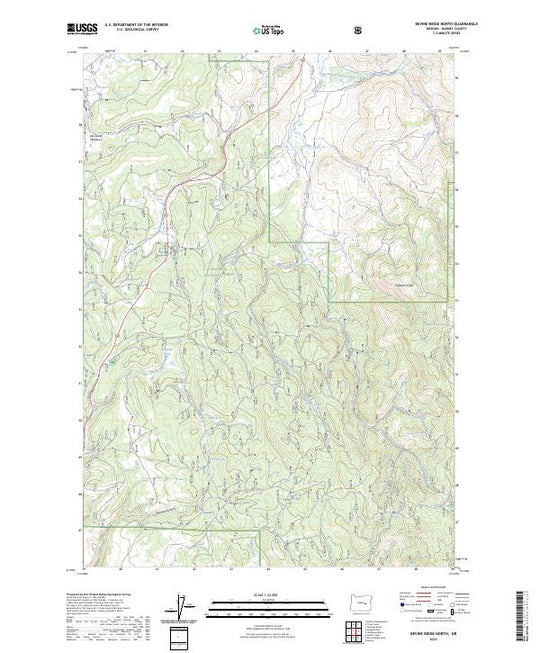 US Topo 7.5-minute map for Devine Ridge North OR – American Map Store