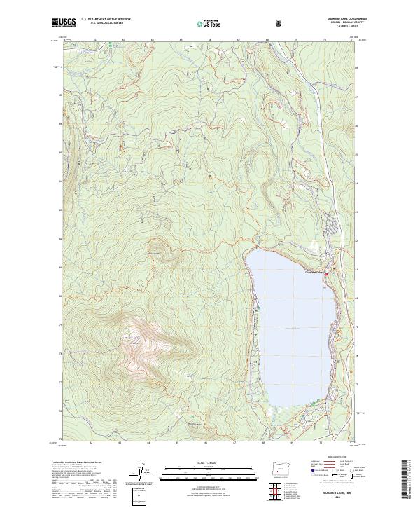US Topo 7.5-minute map for Diamond Lake OR