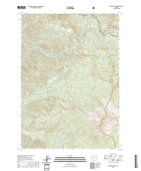 US Topo 7.5-minute map for Diamond Peak OR