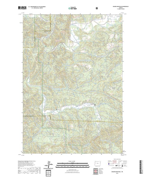 US Topo 7.5-minute map for Digger Mountain OR