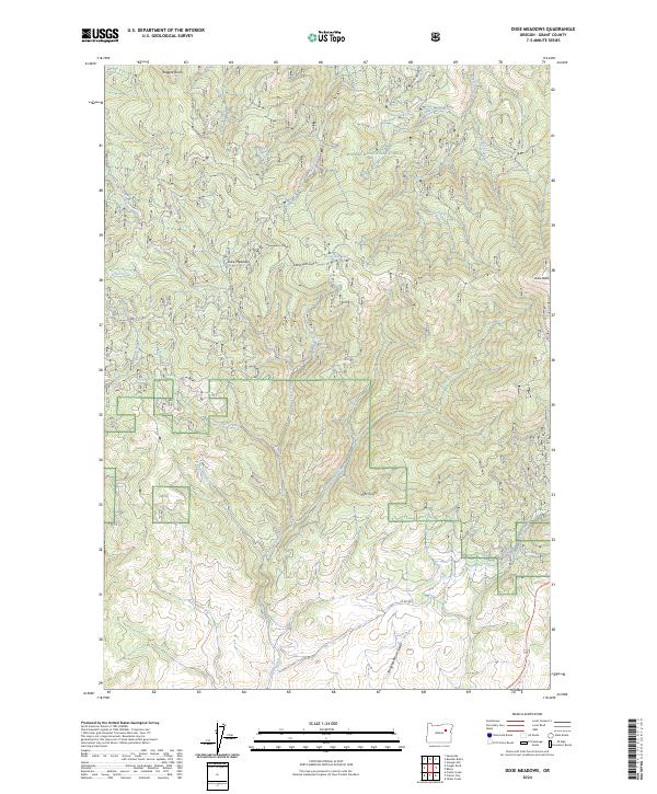 US Topo 7.5-minute map for Dixie Meadows OR