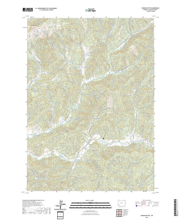 US Topo 7.5-minute map for Dodson Butte OR