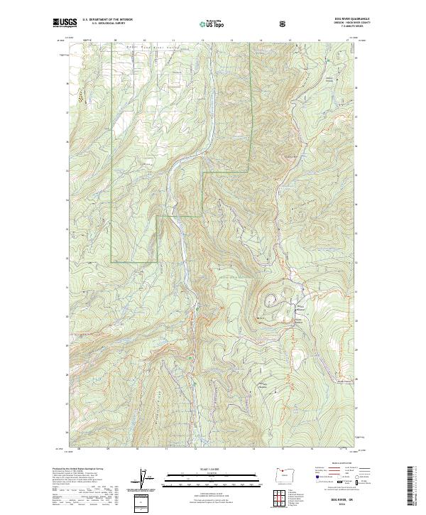 US Topo 7.5-minute map for Dog River OR