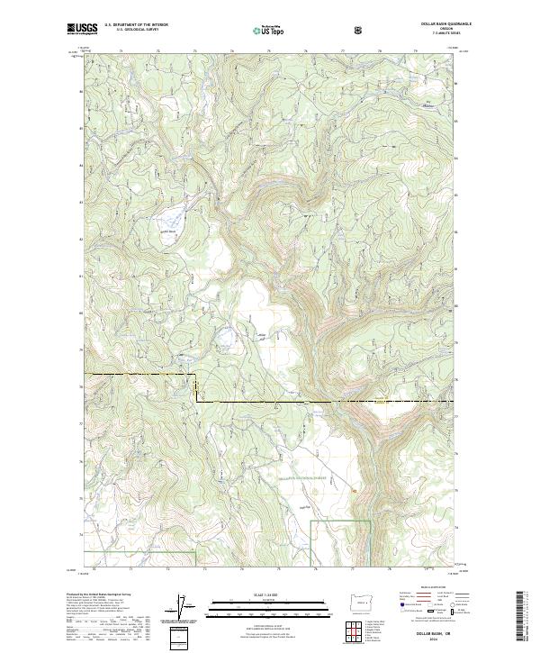 US Topo 7.5-minute map for Dollar Basin OR