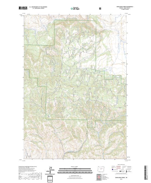 US Topo 7.5-minute map for Donaldson Creek OR