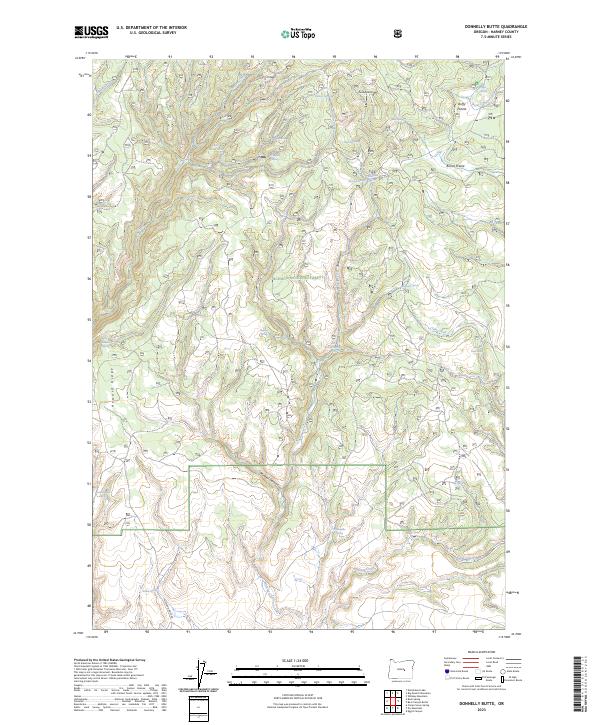 US Topo 7.5-minute map for Donnelly Butte OR