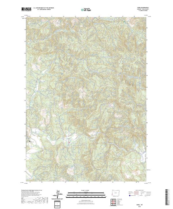 US Topo 7.5-minute map for Dora OR