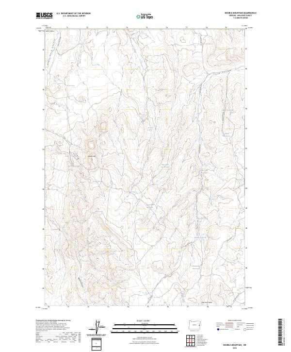 US Topo 7.5-minute map for Double Mountain OR