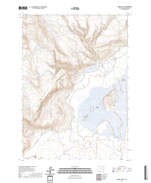 US Topo 7.5-minute map for Dowell Butte OR