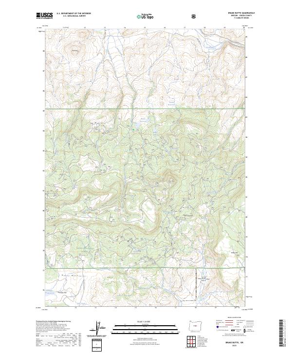 US Topo 7.5-minute map for Drake Butte OR