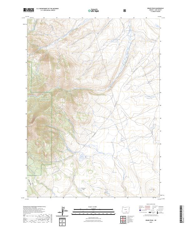 US Topo 7.5-minute map for Drake Peak OR