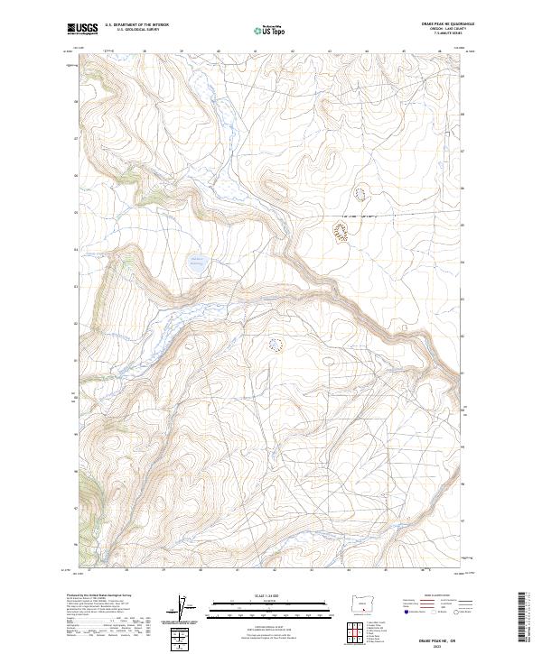 US Topo 7.5-minute map for Drake Peak NE OR