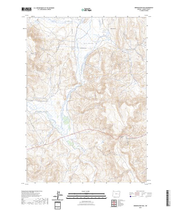 US Topo 7.5-minute map for Drinkwater Pass OR