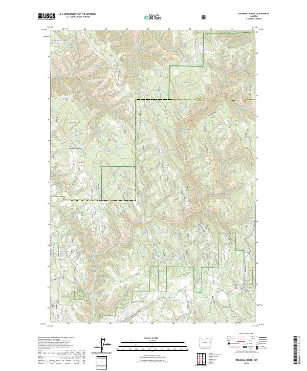 US Topo 7.5-minute map for Drumhill Ridge OR