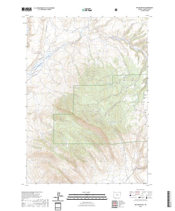 US Topo 7.5-minute map for Dry Mountain OR