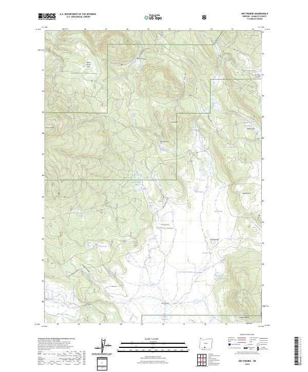 US Topo 7.5-minute map for Dry Prairie OR