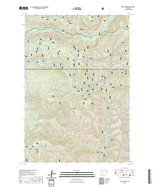 US Topo 7.5-minute map for Duck Creek OR