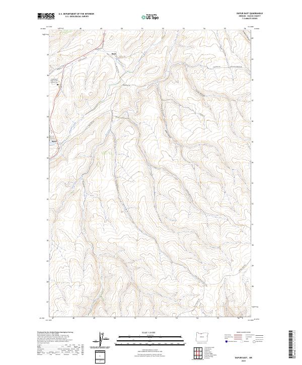 US Topo 7.5-minute map for Dufur East OR