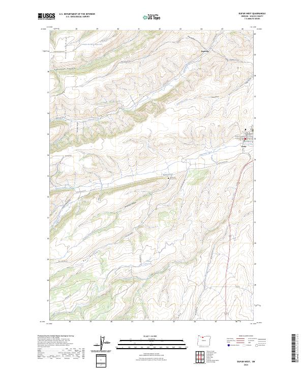 US Topo 7.5-minute map for Dufur West OR