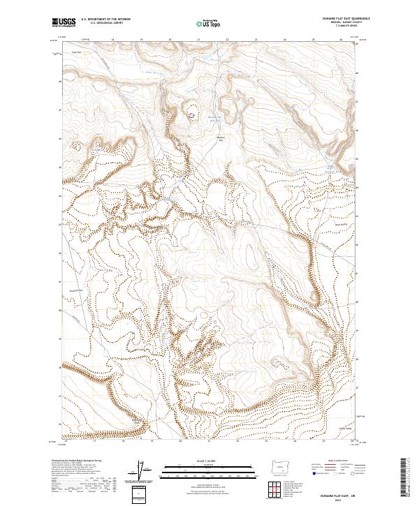 US Topo 7.5-minute map for Duhaime Flat East OR