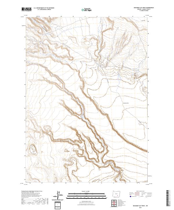 US Topo 7.5-minute map for Duhaime Flat West OR