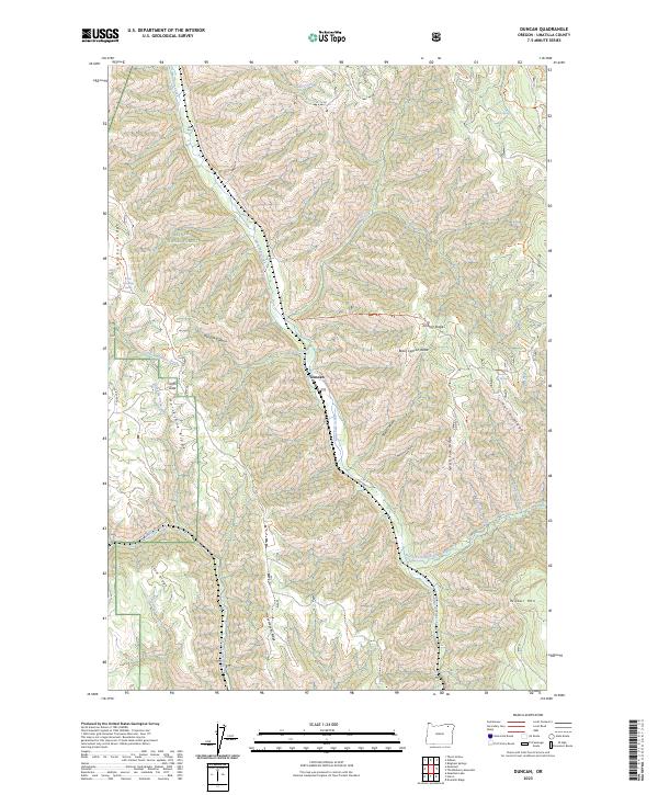 US Topo 7.5-minute map for Duncan OR