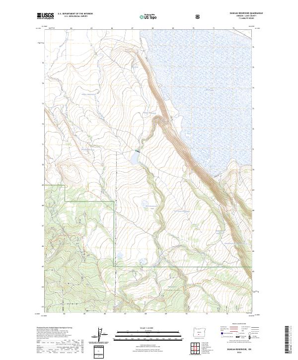 US Topo 7.5-minute map for Duncan Reservoir OR