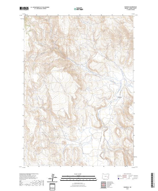 US Topo 7.5-minute map for Dunnean OR