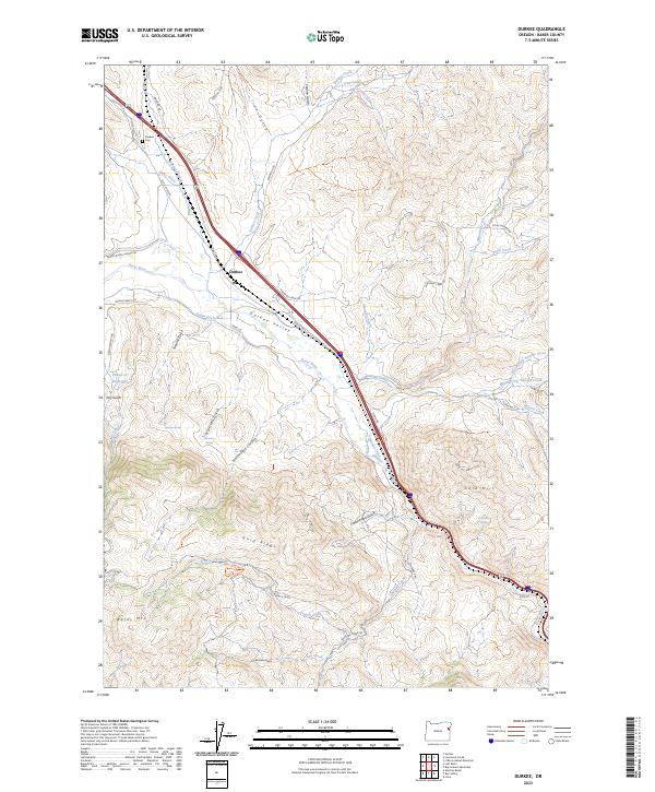 US Topo 7.5-minute map for Durkee OR