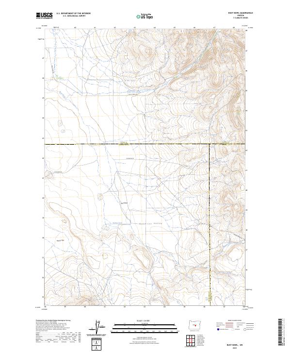 US Topo 7.5-minute map for Dust Bowl OR
