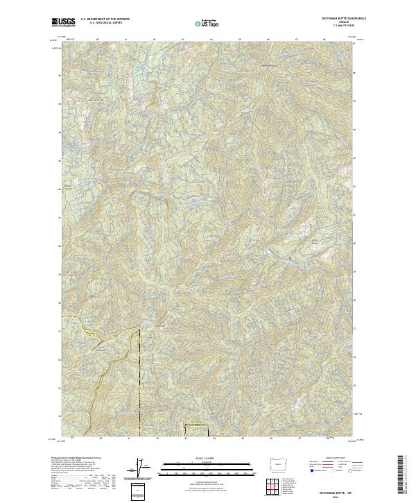 US Topo 7.5-minute map for Dutchman Butte OR