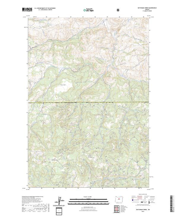 US Topo 7.5-minute map for Dutchman Creek OR