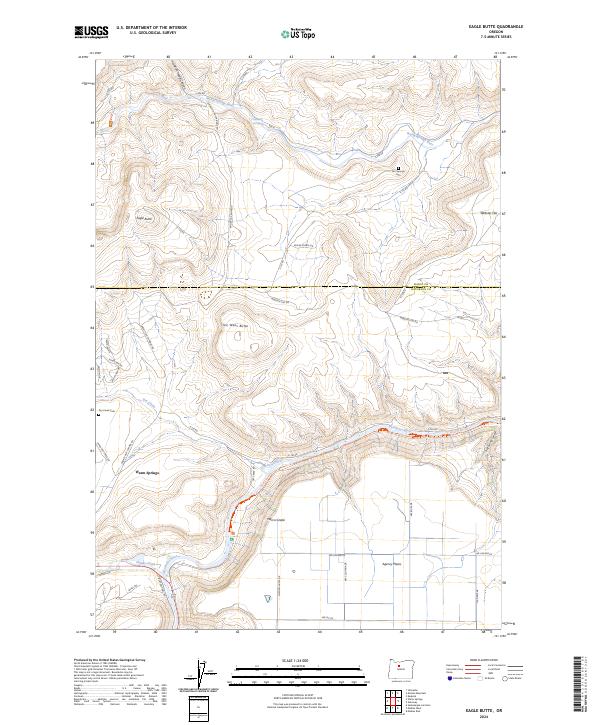 US Topo 7.5-minute map for Eagle Butte OR