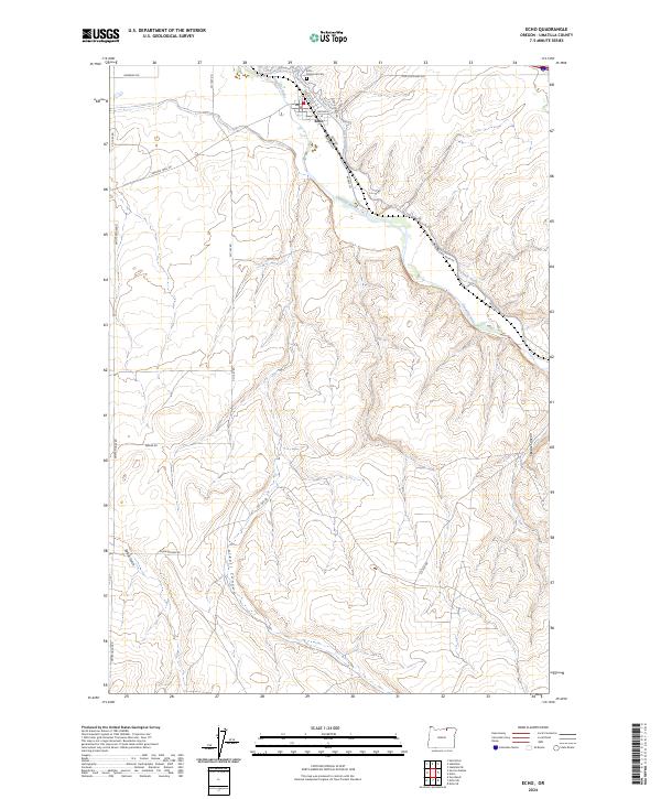 US Topo 7.5-minute map for Echo OR