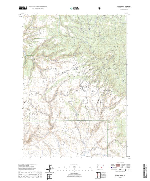 US Topo 7.5-minute map for Egypt Canyon OR