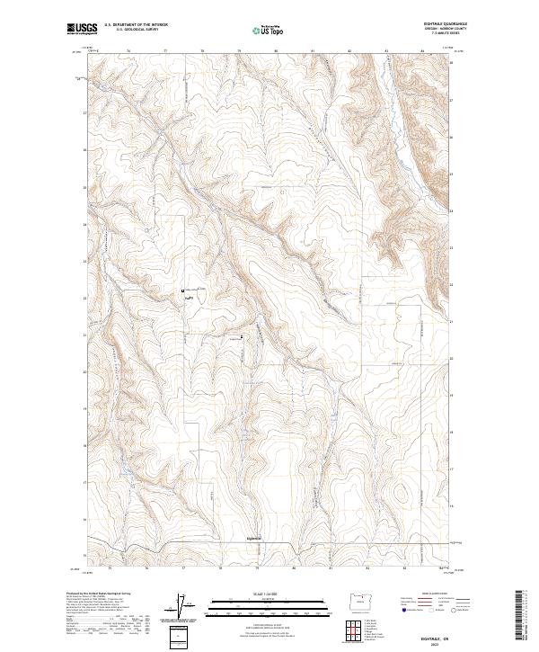 US Topo 7.5-minute map for Eightmile OR