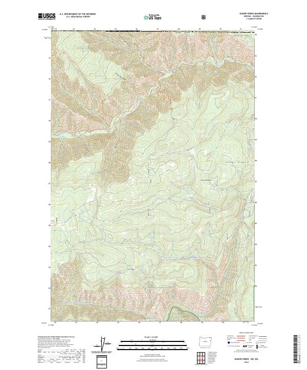 US Topo 7.5-minute map for Elbow Creek ORWA