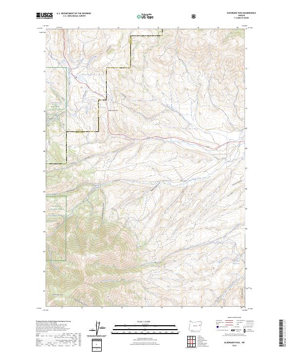 US Topo 7.5-minute map for Eldorado Pass OR