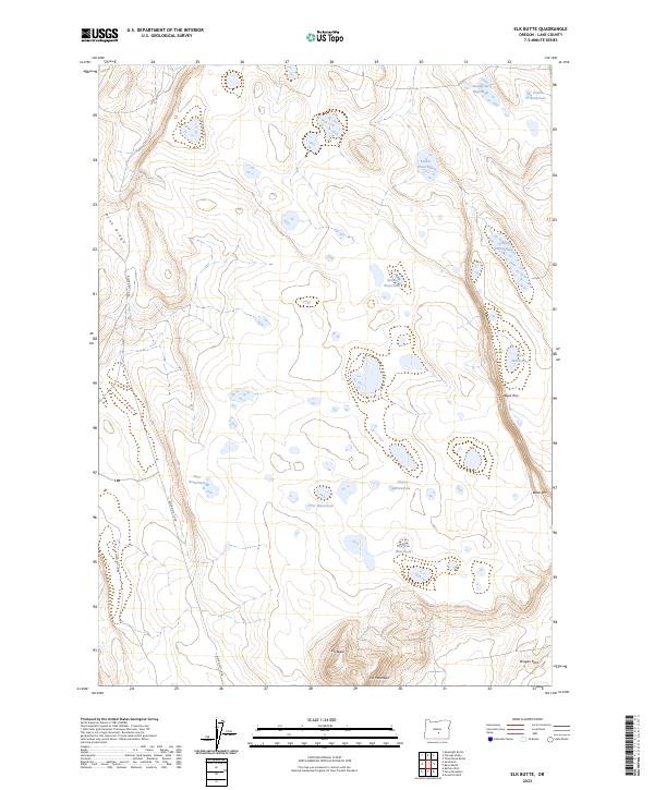 US Topo 7.5-minute map for Elk Butte OR