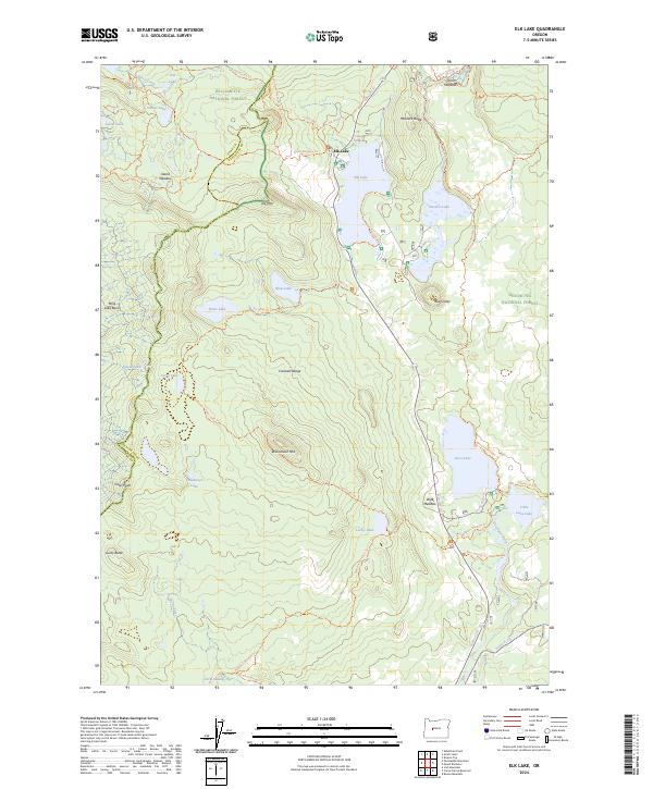 US Topo 7.5-minute map for Elk Lake OR