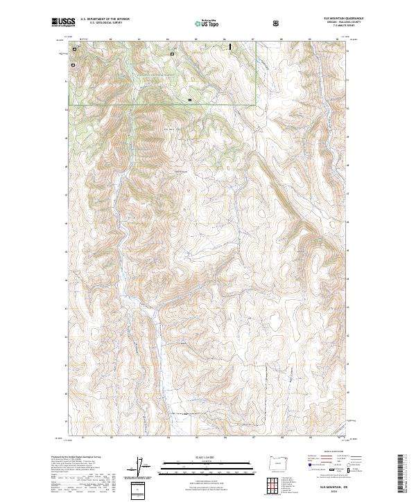 US Topo 7.5-minute map for Elk Mountain OR