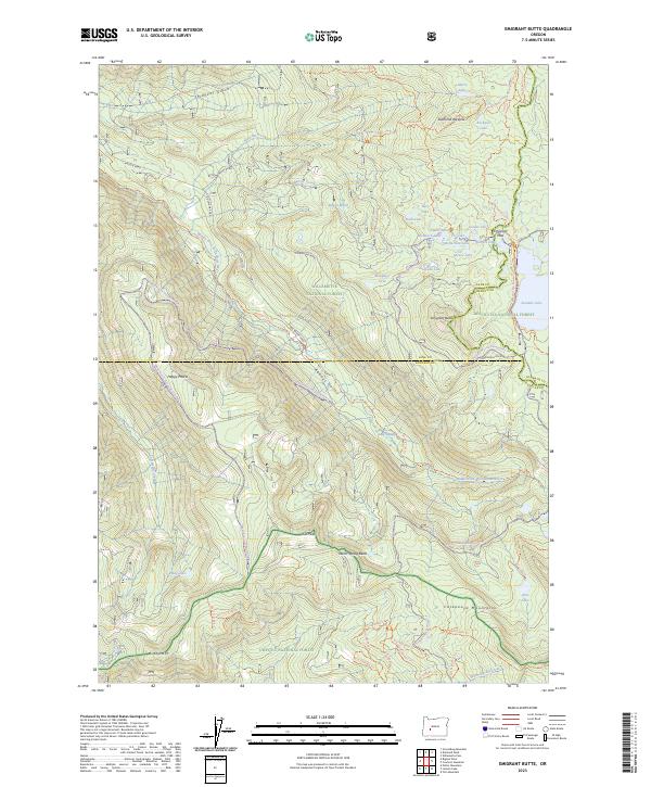 US Topo 7.5-minute map for Emigrant Butte OR