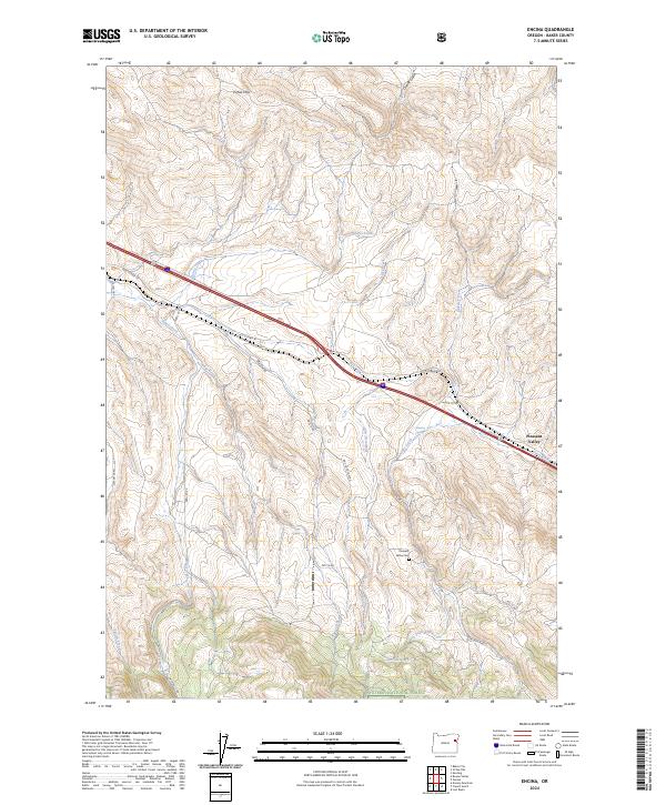 US Topo 7.5-minute map for Encina OR