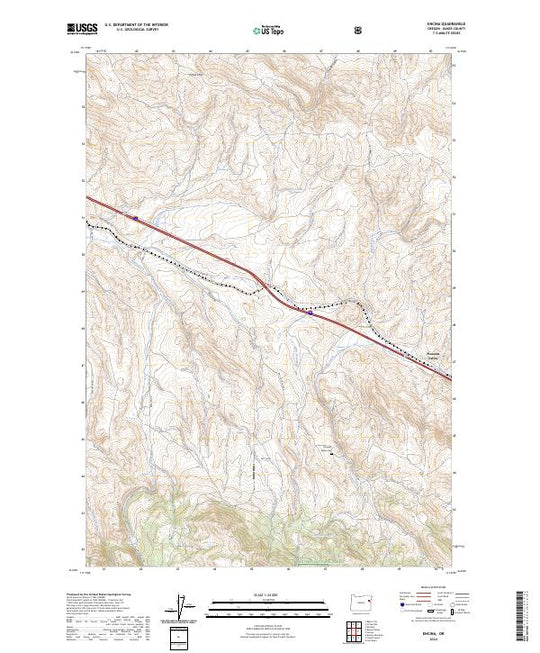 US Topo 7.5-minute map for Encina OR – American Map Store