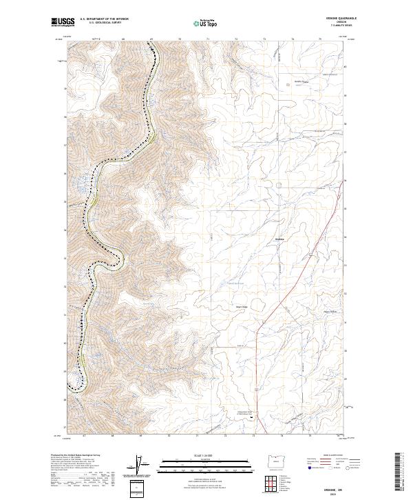 US Topo 7.5-minute map for Erskine OR