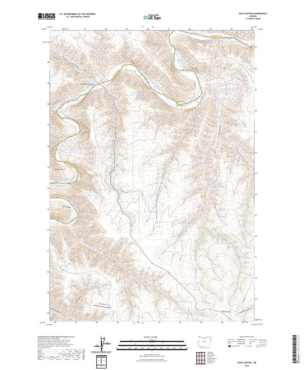 US Topo 7.5-minute map for Esau Canyon OR