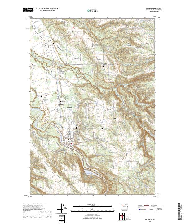 US Topo 7.5-minute map for Estacada OR
