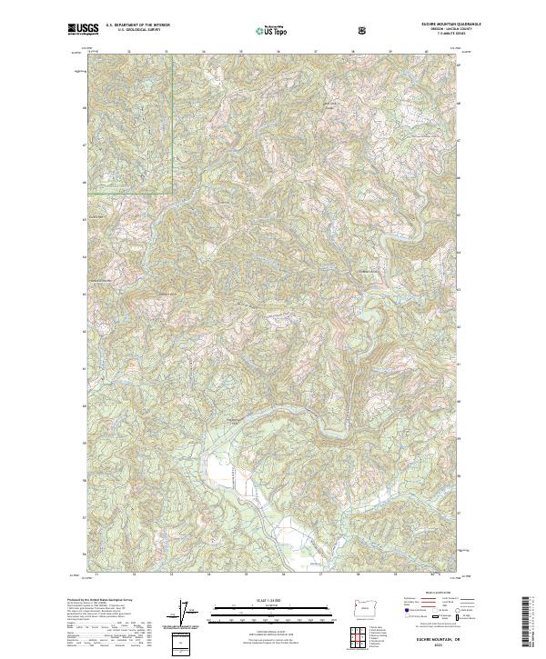 US Topo 7.5-minute map for Euchre Mountain OR